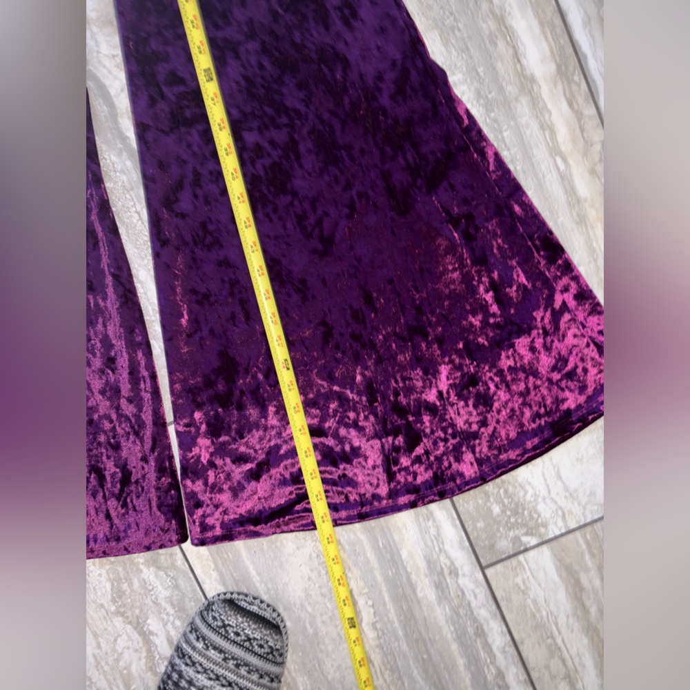 NEW Warrior Within Designs LARGE Women’s Purple Velvet Flare Jumpsuit Onesie - Picture 4 of 10